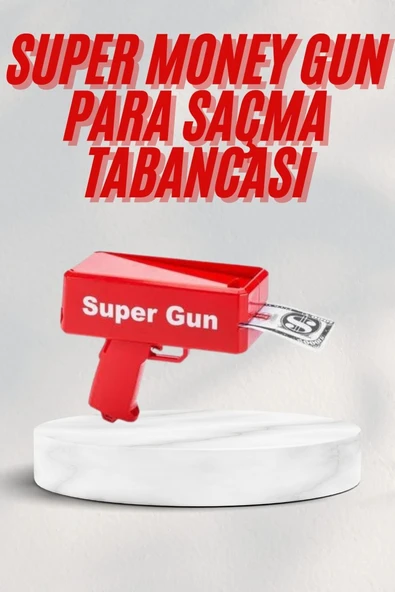 Kırmızı Parti Oyuncağı Para Saçma Fırlatma Tabancası Makinesi Super Money ürün görseli 1