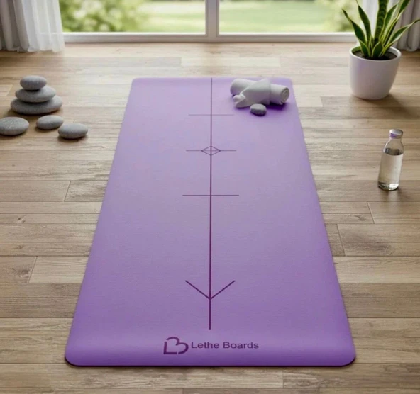 Doğal Kauçuk PU+ Rubber Kaydırmaz Yoga Matı 5 mm - Taşıma Askılı Pilates Minderi ürün görseli 1