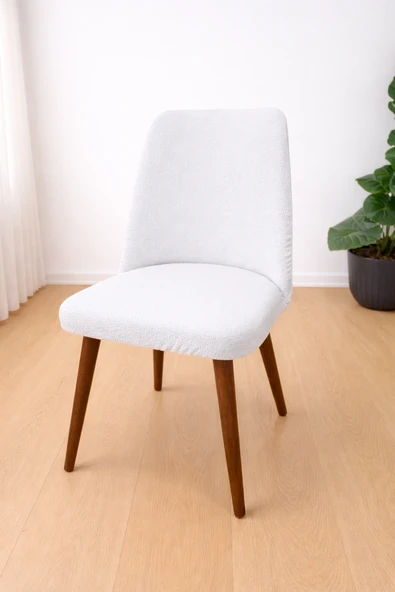 Sandalye Kılıfı-Büyük Oval Likral Kum desen Chair Cover Yıkanabilir Lastikli Mutfak Sandalye Örtüsü ürün görseli 1