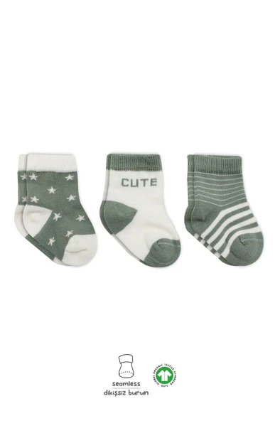 3'Lü Penye Cute Stars Soket Çorap BS10115 Nil ürün görseli 1