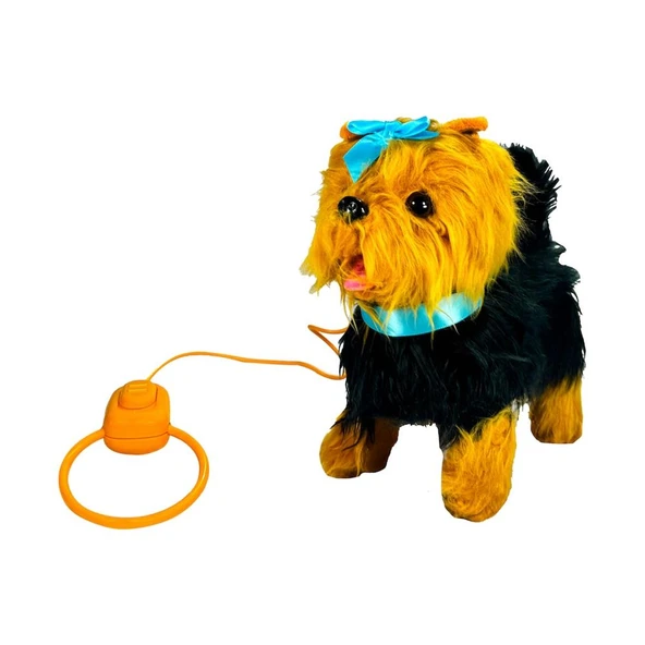 PFT-B267 PELUŞ TASMALI YÜRÜYEN KÖPEK MAVİ ürün görseli 1