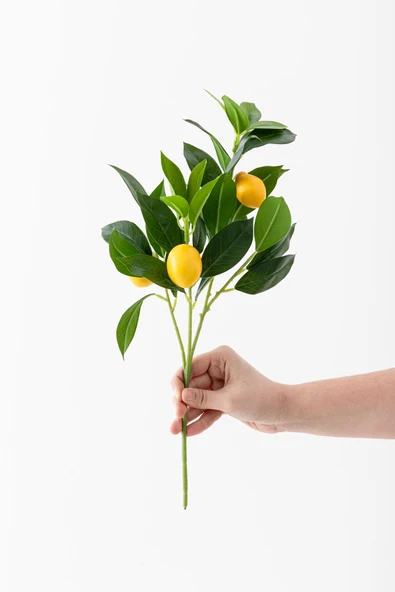 Yapay Limon Dalı Lux 3 Dal 27 Yaprak 50 Cm ürün görseli 1