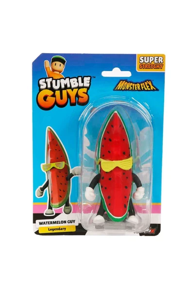 Monster Flex Stumble Guys Super Stretch Figür - Watermelon Guy - Resim 4
