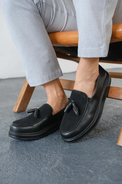 Erkek Siyah Püsküllü Loafer Ayakkabı - 002 - CST Loafer Pelle ürün görseli 1