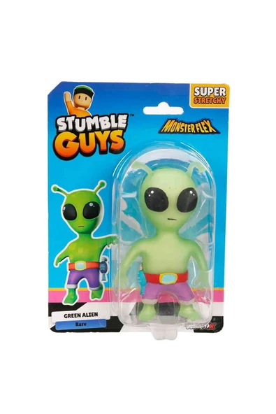 Monster Flex Stumble Guys Super Stretch Figür - Green Alien - Resim 4