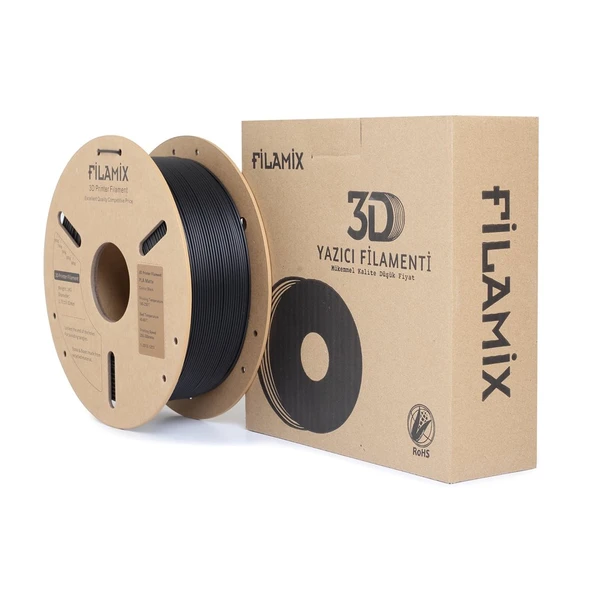 Filamix Pla Mat Siyah 1.75mm 1kg Gerçek Mat Siyah - Gerçek Premium Görünüm ürün görseli 1
