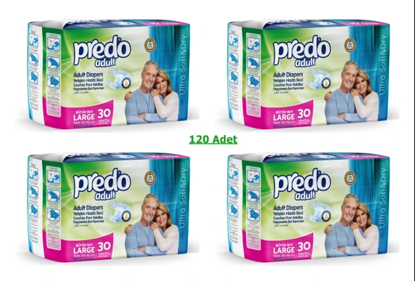 Predo Yetişkin Hasta Bezi Belbantlı Large (L)  Günlük Konfor & Güvenli Koruma 120 Adet ürün görseli 1