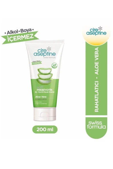 CIRE ASEPTINE Soft Prebiyotik Aloe Vera El,Yüz ve Vücut Kremi 200 Ml ürün görseli 1