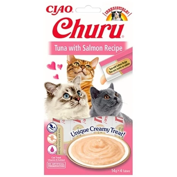 Ciao Churu Cream Ton Balıklı ve Somonlu Kedi Ödül Kreması 4 X 14 Gr ürün görseli 1