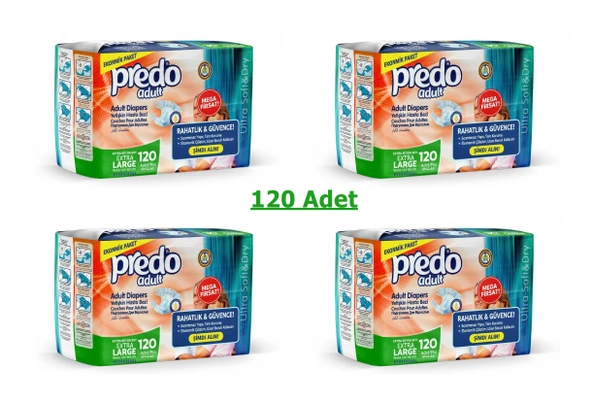 Predo Yetişkin Hasta Bezi Belbantlı XL (XLarge) 120 Adet ürün görseli 1