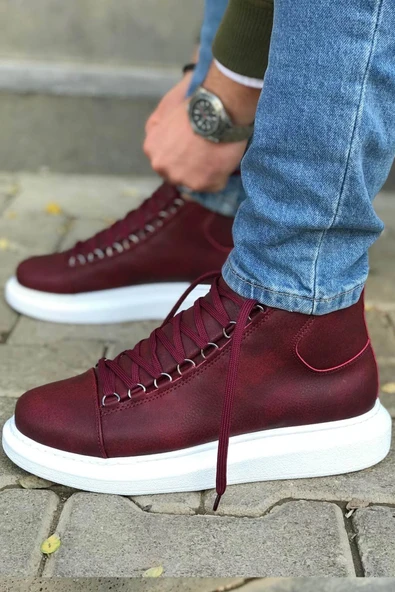 Erkek Bordo Bağcıklı Kalın Taban Bot - 258 - CBT Roma ürün görseli 1