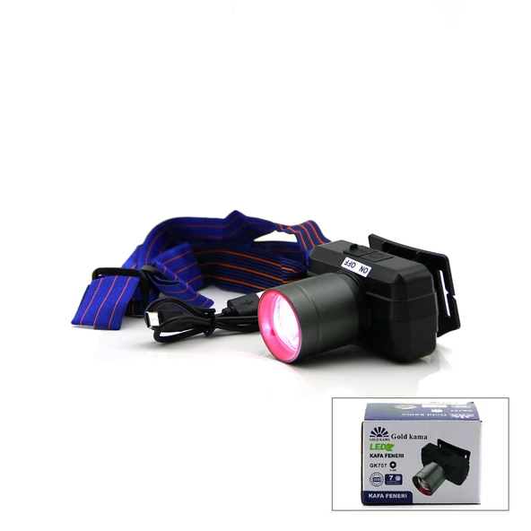 ŞARJLI 30W KAFA LAMBASI FENER 1 LED USB - TYPE-C KADEME IŞIK AYARI - FLAŞÖR (2818) ürün görseli 1