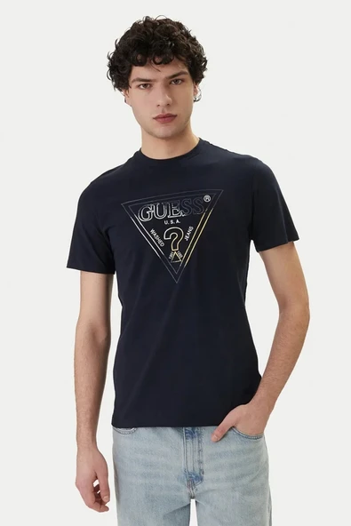 Guess M6GI11K2992 Cn Ss Triangle Hd Mu Erkek Tişört ürün görseli 1