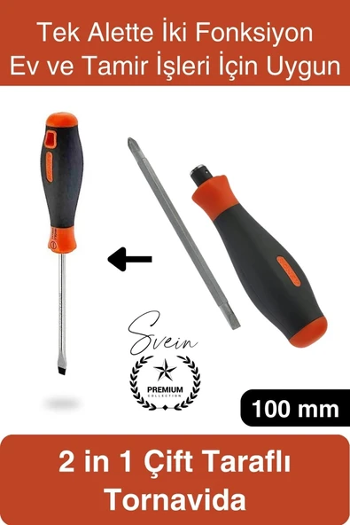 #Tornavida 2 in 1 Çift Taraflı Yıldız Düz Tornavida Kompakt 2 Fonksiyonlu Ev ve Tamir İşleri İçin ürün görseli 1