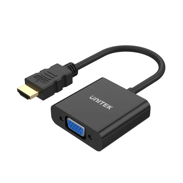 Unitek HDMI to VGA/3.5MM (Ses Destekli) Siyah Dönüştürücü Kablo (Y-6333) ürün görseli 1