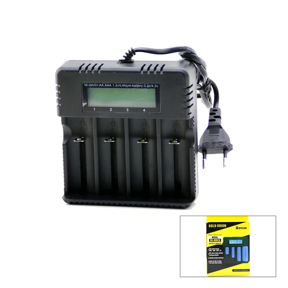 4LÜ PİL ŞARJ ALETİ 3000mA 4.2V FİŞLİ=AC 100-240V ETC - 26650 - 18650 - 16340 (2818) ürün görseli 1