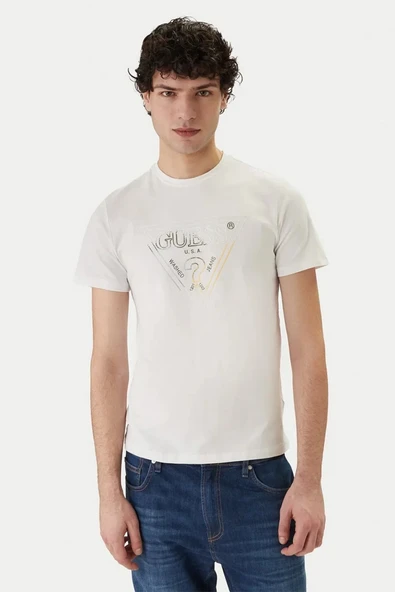 Guess M6GI11K2992 Cn Ss Triangle Hd Mu Erkek Tişört ürün görseli 1