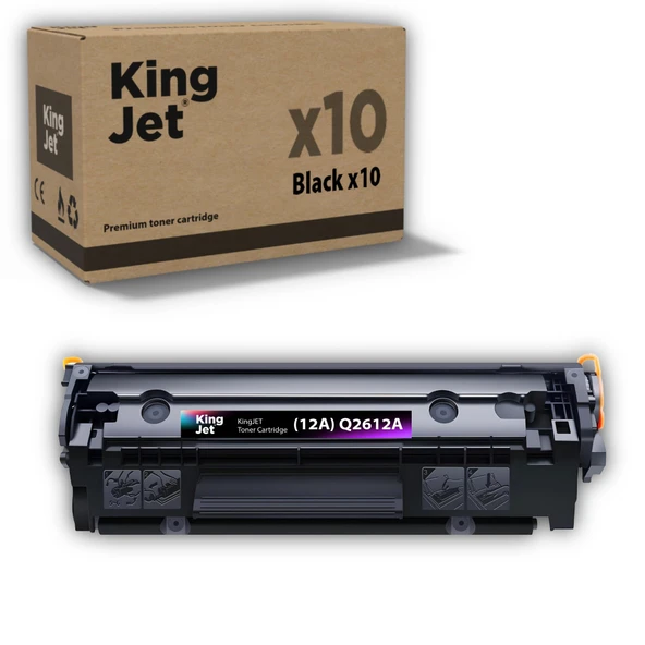 KingJET HP Uyumlu (12A) Q2612A Standart Kapasiteli (10'lu Paket) Muadil Toneri | LaserJet 3055 ürün görseli 1