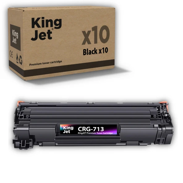 KingJET Canon Uyumlu CRG-713 Standart Kapasiteli (10'lu Paket) Çipli Muadil Toneri | LBP3250 ürün görseli 1