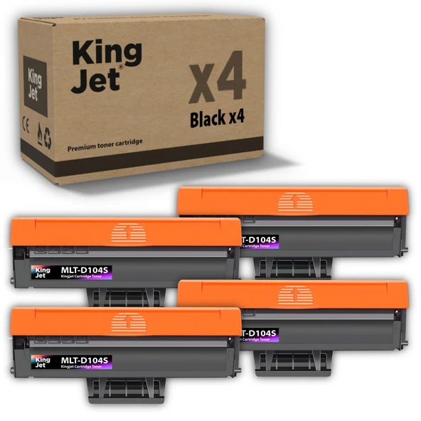 KingJET Samsung Uyumlu MLT-D104S Standart Kapasiteli (4'lü Paket) Çipli Muadil Toner ürün görseli 1