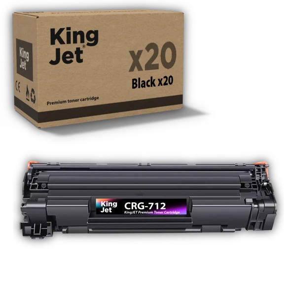 KingJET Canon Uyumlu CRG-712 Standart Kapasiteli (20'li Paket) Çipli Muadil Toneri | LBP3150 ürün görseli 1