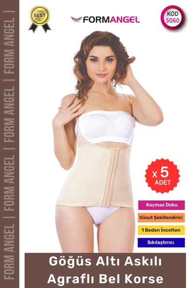 #Korse Vücut Şekillendiren Toparlayıcı Kadın Göğüs Altı Askılı Agraflı Bel Korse - 5 Adet ürün görseli 1