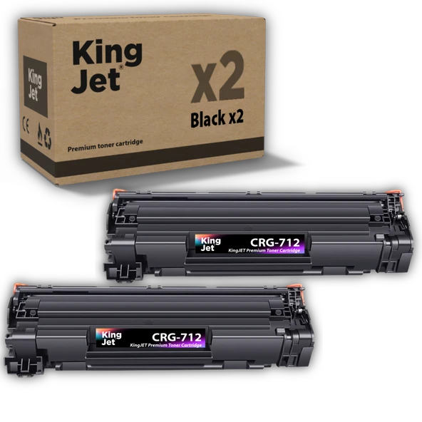 KingJET Canon Uyumlu CRG-712 Standart Kapasiteli (2'li Paket) Çipli Muadil Toneri | LBP3100 ürün görseli 1