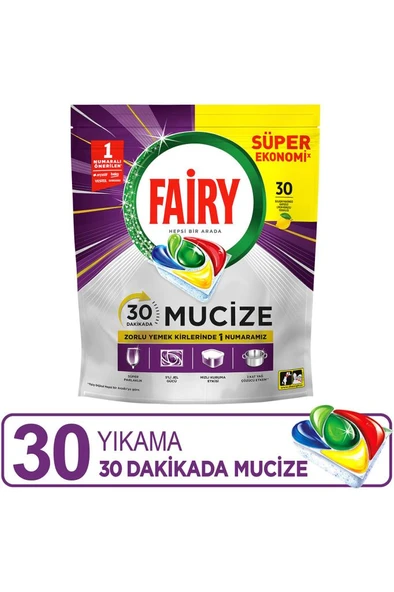 Fairy Mucize Bulaşık Makinesi Deterjanı Kapsülü/Tableti 30 Yıkama ürün görseli 1