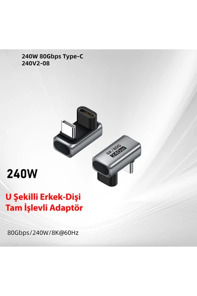 silabor Type-C adaptör USB4, Thunderbolt 5 cihazları için PD240W hızlı şarjı ve 80 Gb iletimi destekler. ürün görseli 1