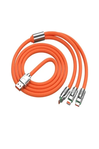 ETKA 3in1 Süper Hızlı 120w 6a Şarj Kablosu ( Type-c-micro Usb Lightning Uyumlu ) ürün görseli 1