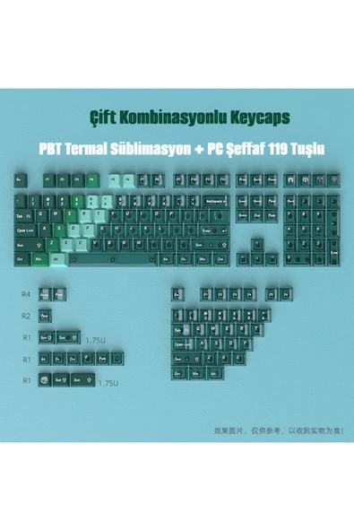 silabor Mekanik Klavye Tuş Takımı 119 Tuş Keycaps PBT Süblimasyonlu Çift Renkli Klavye Başlığı ürün görseli 1