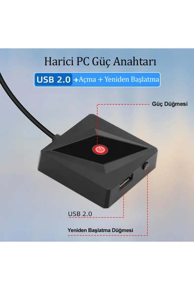 silabor Masaüstü Bilgisayar Güç Anahtarı PC Anakart Güç Anahtarı Düğmesi Bilgisayar Güç Tuşu,, Power Tuşu ürün görseli 1