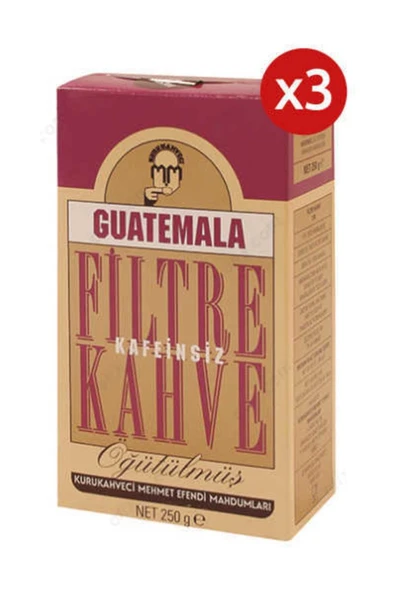 3 Adet Guatemala Kafeinsiz Filtre Kahve 250gr ürün görseli 1