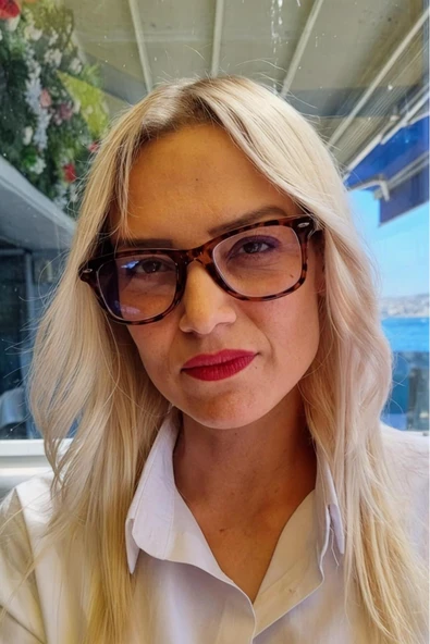 Uniquetrenders Unisex Ronny Mavi Işık Korumalı Dinlendirici Kare Model Ekran Gözlüğü ürün görseli 1