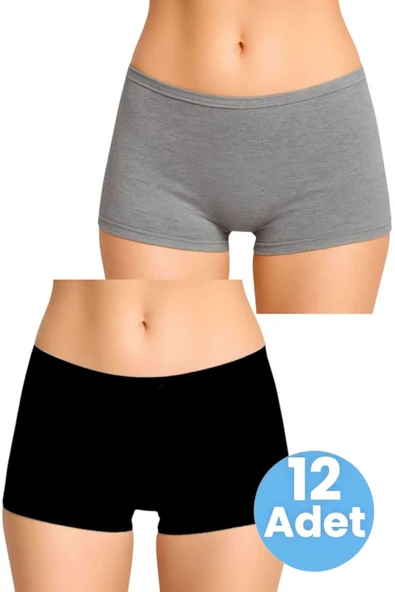 Uniquetrenders Kadın Pamuklu Likralı Boxer Külot 2'li Set ürün görseli 1