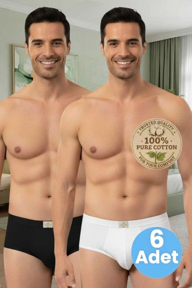 Uniquetrenders Erkek %100 Pamuklu 6'Lı Penye Slip Külot ürün görseli 1