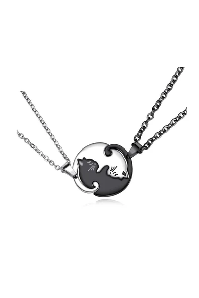 Uniquetrenders Unisex Ying Yang Kediler Cats Çiftli Sevgili Arkadaş Kolyesi Sevgili Kolyesi Arkadaşlık Kolyesi ürün görseli 1