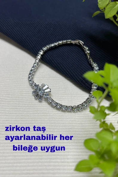 Zirkon Taşlı Kadın Çelik Bileklik – Şık, Paslanmaz, Günlük ve Özel Gün Takı Aksesuarı ürün görseli 1