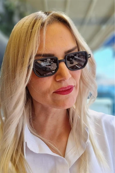 Uniquetrenders Kadın Raina Dikdörtgen Vintage Model Güneş Gözlüğü ürün görseli 1