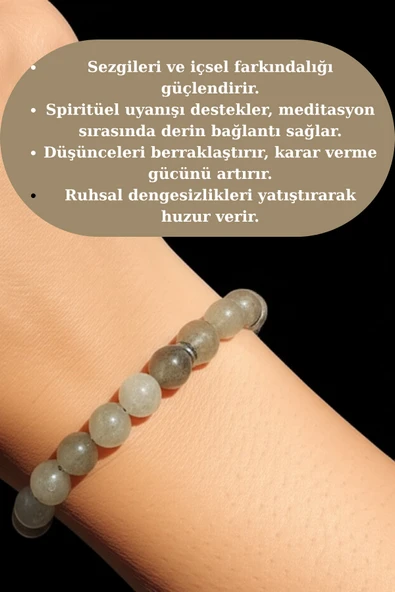 "Labradorit Doğal Taş Bileklik – Sezgileri Güçlendiren ve Negatif Enerjiden Koruyan Kristal" ürün görseli 1