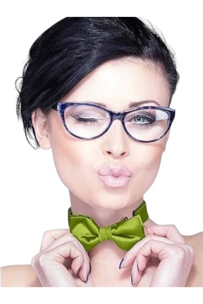 Uniquetrenders Kadın Düz Renk Saten Papyon ürün görseli 1