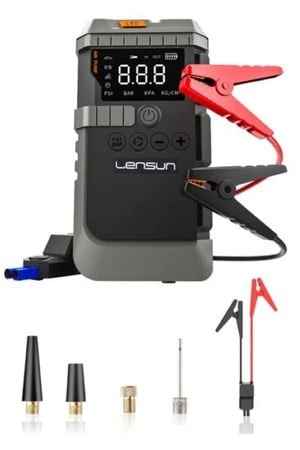 Lensun LS99 Akü Takviye Cihazı 19.800 mAh | 4'ü 1 Arada Powerbank, Hava Kompresörü, LCD Ekran,150PSI ürün görseli 1