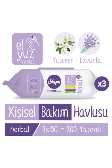 Sleepy Herbal Kişisel Bakım Havlusu 3x100 (300 Yaprak) ürün görseli 1