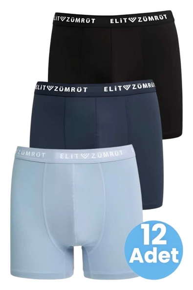 Uniquetrenders Erkek Pamuklu Likralı  12'li  Boxer ürün görseli 1