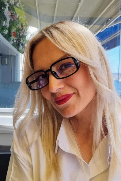 Uniquetrenders Kadın Olivia Mavi Işık Korumalı Dinlendirici Dikdörtgen Model Ekran Gözlüğü ürün görseli 1