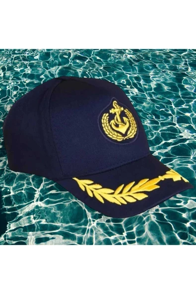 Uniquetrenders Unisex Arkadan Ayarlanabilir Denizci Kaptan Kep Şapka ürün görseli 1