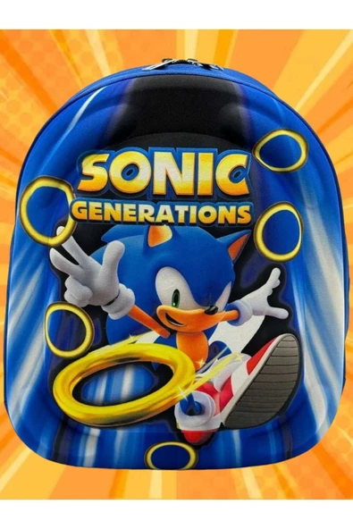 Uniquetrenders Kirpi Sonic Anaokulu Kreş 2-6 Yaş 5d Kabartmalı Erkek Çocuk Sırt Çantası Okul Çantası ürün görseli 1