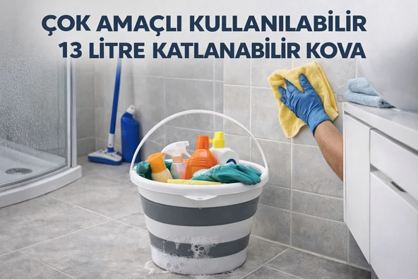ÇOK AMAÇLI KATLANABİLİR 13 LT KOVA ürün görseli 1