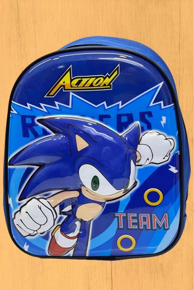 Uniquetrenders Anaokulu Çocuk Sırt Çantası Kirpi Sonic Karakter 3-6 Yaş 5d Kabartmalı Sırt Çantası ve Okul Çantası ürün görseli 1