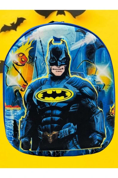 Uniquetrenders Erkek Çocuk Yarasa Adam Batman Kabartma Baskılı Anaokulu Sırt Çantası ve Okul Çantası ürün görseli 1